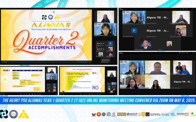 The DOST-PSU ALIGWAS TBI Mentor Coordination Meeting assembled via zoom